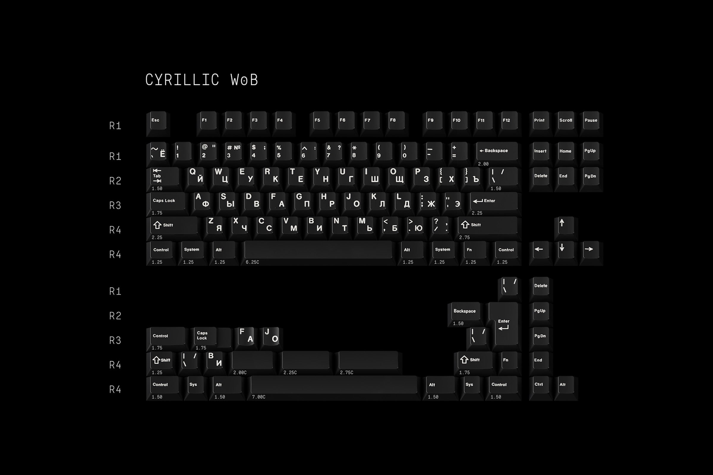 GMK CYL Cyrillic WoB & Beige